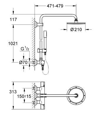 Grohe 27032 душевой набор Гроя