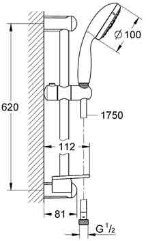 душевая стойка Grohe BauClassic 28436001 душевая стойка Grohe BauClassic 28436001