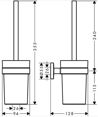 туалетная щётка Hansgrohe Logis 41722000 