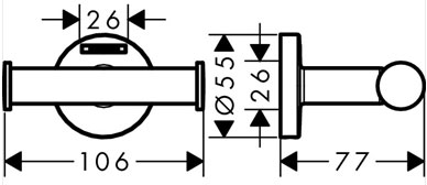 крючок двойной Hansgrohe Logis 41725000