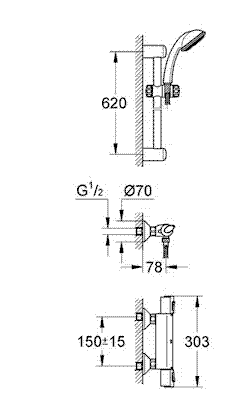 Grohe 34151 термостат для душа