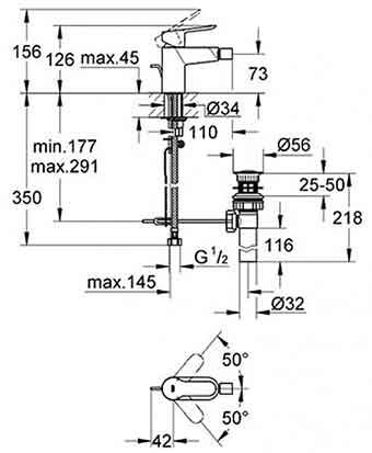 смеситель для биде Grohe Bau Edge 23331000