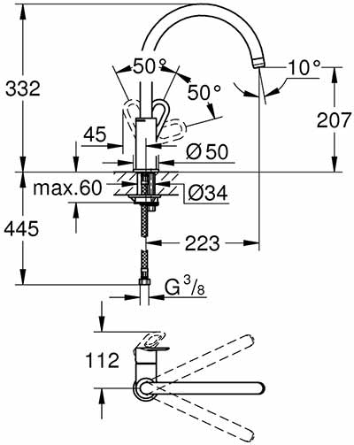 смеситель для кухни Grohe BauLoop 31368000