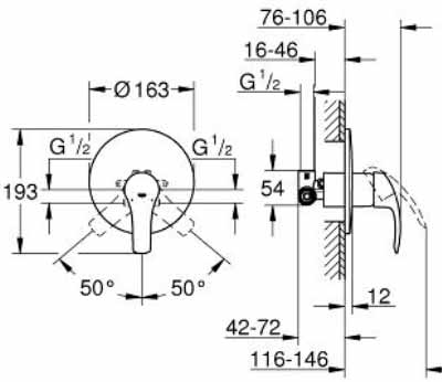 Grohe Eurosmart 33556 смеситель врезной