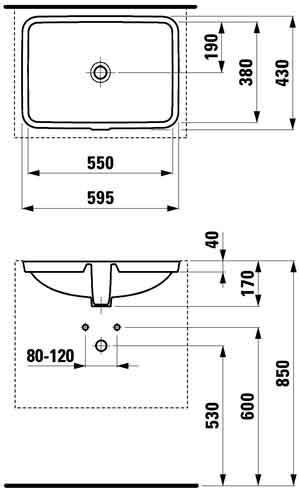 раковина под столешницу Laufen Pro S H8119630001091