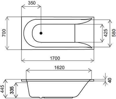 ванна акриловая Am PM Spirit 170x70 см