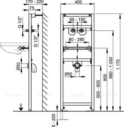 инсталляция для раковины Alca Plast A104