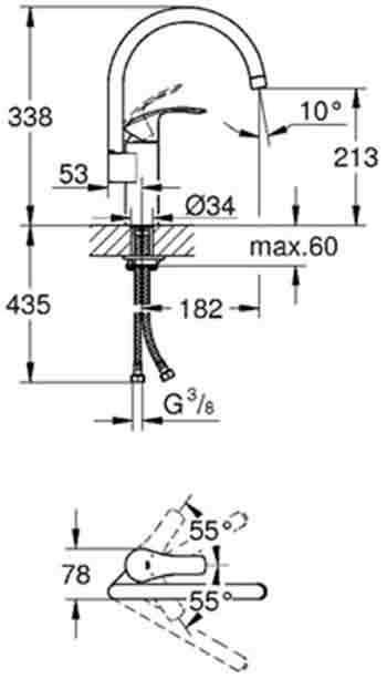 смеситель для кухни высокий Grohe 33202 002