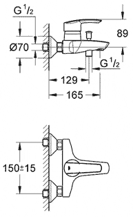 Grohe Start 32278 смеситель на ванну