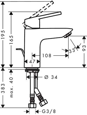 смеситель для раковины Hansgrohe Logis Loop 71151000