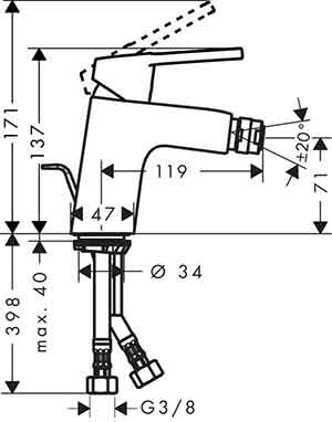 смеситель для биде Hansgrohe Logis Loop 71250000