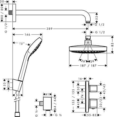 душевая система Hansgrohe Croma Select 27294