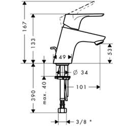 Hansgrohe FOCUS E 31934 смес раковина