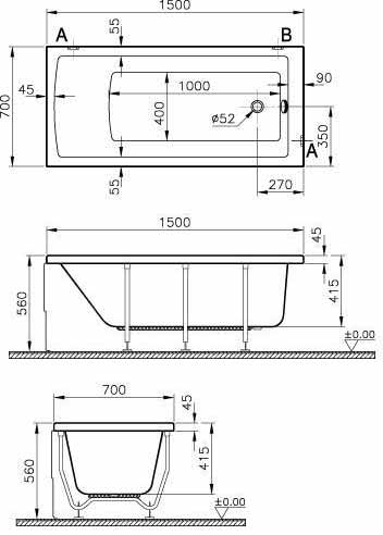 акриловая ванна Koller Pool Neon 150 см