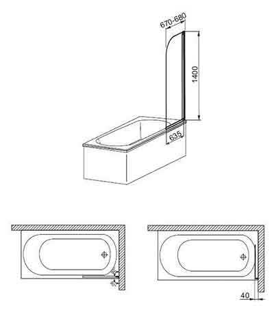 шторка на ванну Aquaform Baok 1 170-06980