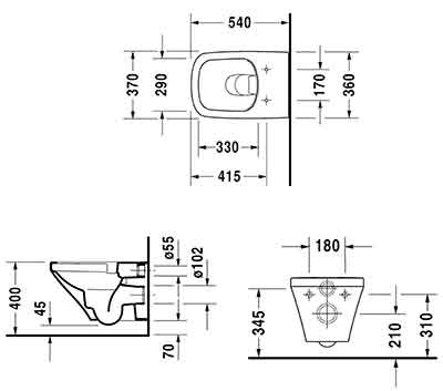 унитаз подвесной Duravit Durastyle 45510900A1