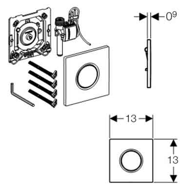 привод смыва для писсуара Geberit Sigma01 116.011.21.5 привод смыва для писсуара Geberit Sigma01 116.011.21.5