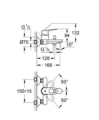 Grohe 32815 смеситель для ванны Bau Loop