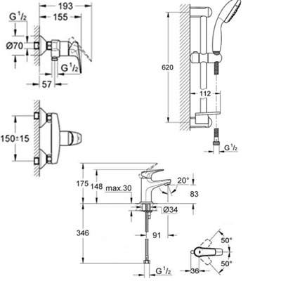 набор смесителей для душа Grohe BauFlow 121630