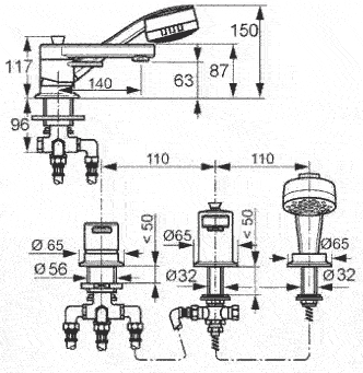 Kludi Zenta 384460575 врезной смеситель