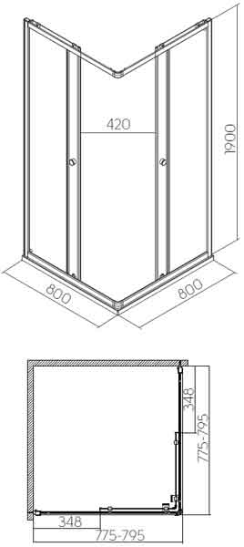 душевая кабина квадратная Kolo First ZKDK80222003