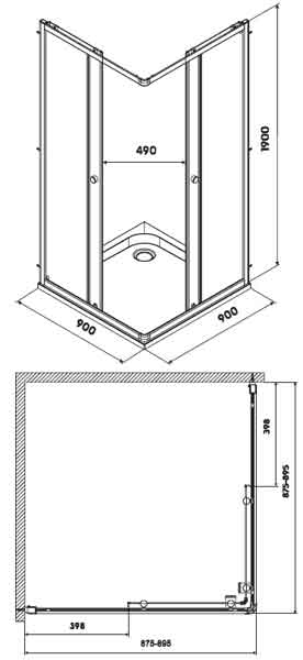 душевая кабина квадратная Kolo First ZKDK90222003