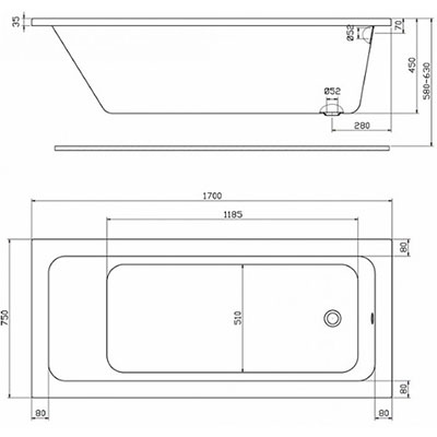 Kolo Modo 170 см XWP1170000 ванна акриловая ванна Kolo Modo 170 см XWP1170000