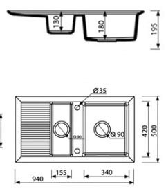 мойка на кухню Marmorin Cire 375 513 007