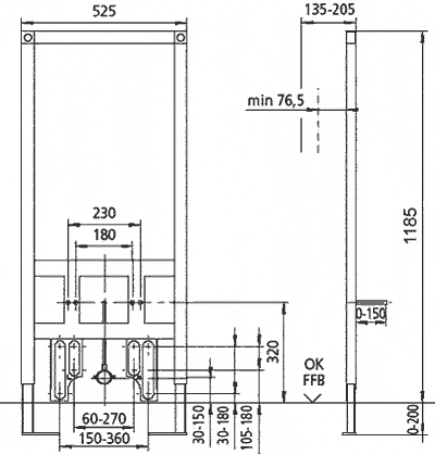 Sanit инсталляция для биде 90 614 00 t000