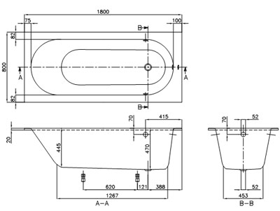 Villeroy&Boch Oberon BQ180OBE2V ванна акриловая