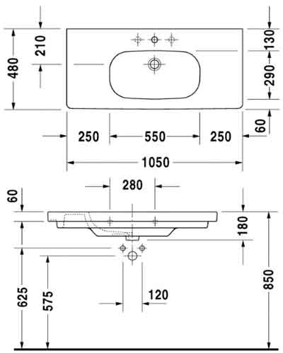 раковина столешница Duravit D-Code 03421000002