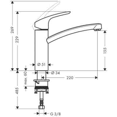 Смеситель для кухни Hansgrohe Focus E2 31806