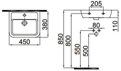 раковина Idevit Halley 0101-4385