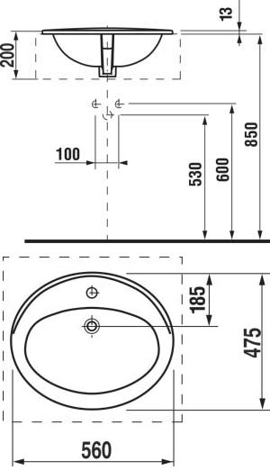 раковина встраиваемая Jika Ibon 1301.1