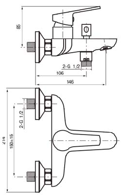 смеситель для ванны Koller Pool Kvadro KR0100