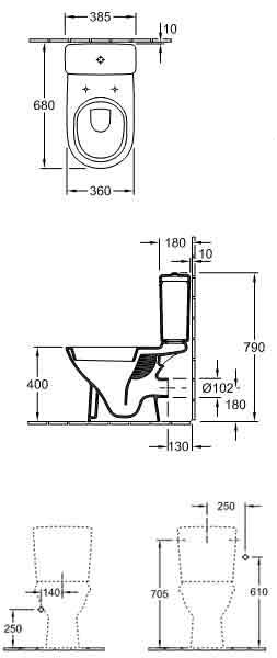 Villeroy & Boch O. Novo 5661H301 унитаз компакт