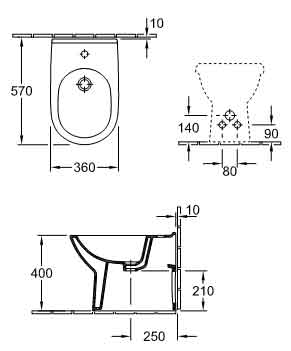 Биде Villeroy Boch O.Novo 54610001