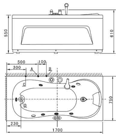 Appollo AT-0941 ванна гидромассажная