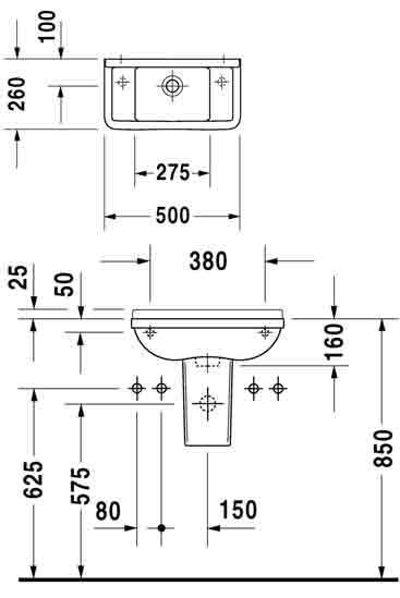 Раковина Duravit 075150 Германия