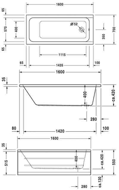 Duravit D-Code 700096 ванна акрилова