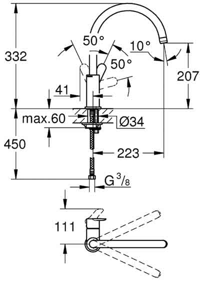 смеситель для кухни Grohe BauEdge 31367000