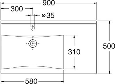 Ido Wave 92041 раковина чертеж