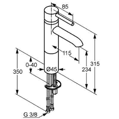 Kludi Bozz 382960576 смеситель для раковины чаши