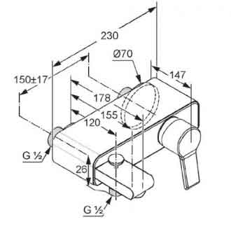 Kludi O-Cean 387700575 смеситель для ванны