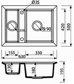 Marmorin Cire 375 503 007 гранитная кухонная мойка