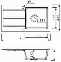 Marmorin Tama 390 113 007 мойка кухонная из искуственного гранита