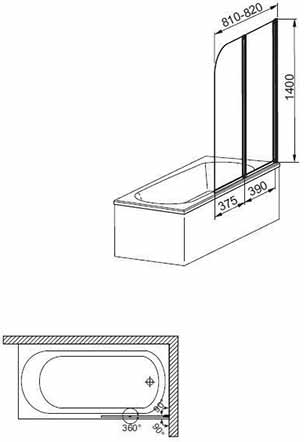 шторка тонированное стекло Aquaform Baok 2 170-06981