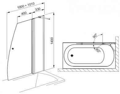 шторка на ванну Aquaform Deli 170-06975