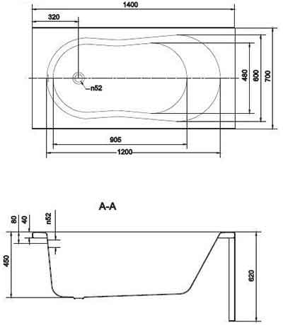 ванны Cersanit Nike 140 см