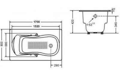 ванны чугунные Goldman Nova ZYA-22C-7 170х80см